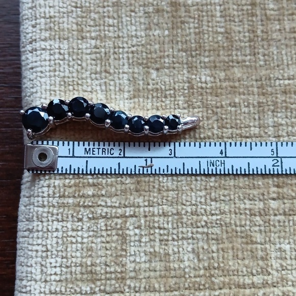 925 Silver S Shape Black Stone Pendant - Picture 4 of 6